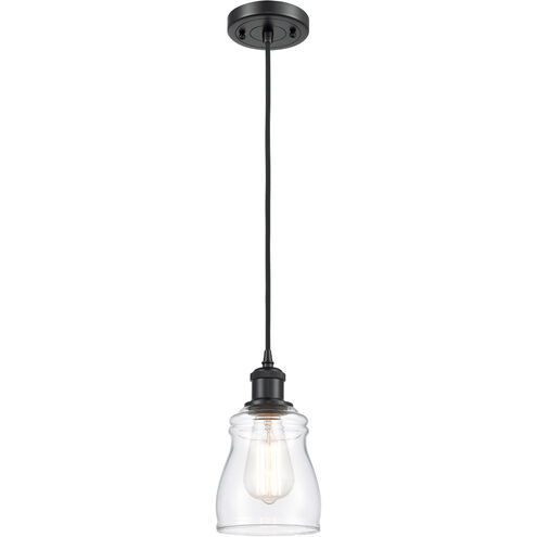 Ballston Ellery 1 Light 5 inch Matte Black Mini Pendant Ceiling Light in Clear Glass, Ballston