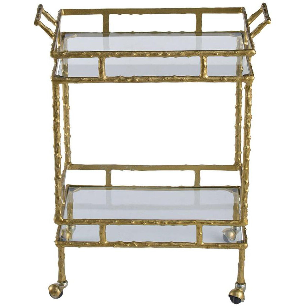 Twig Brass Antique Bar Cart