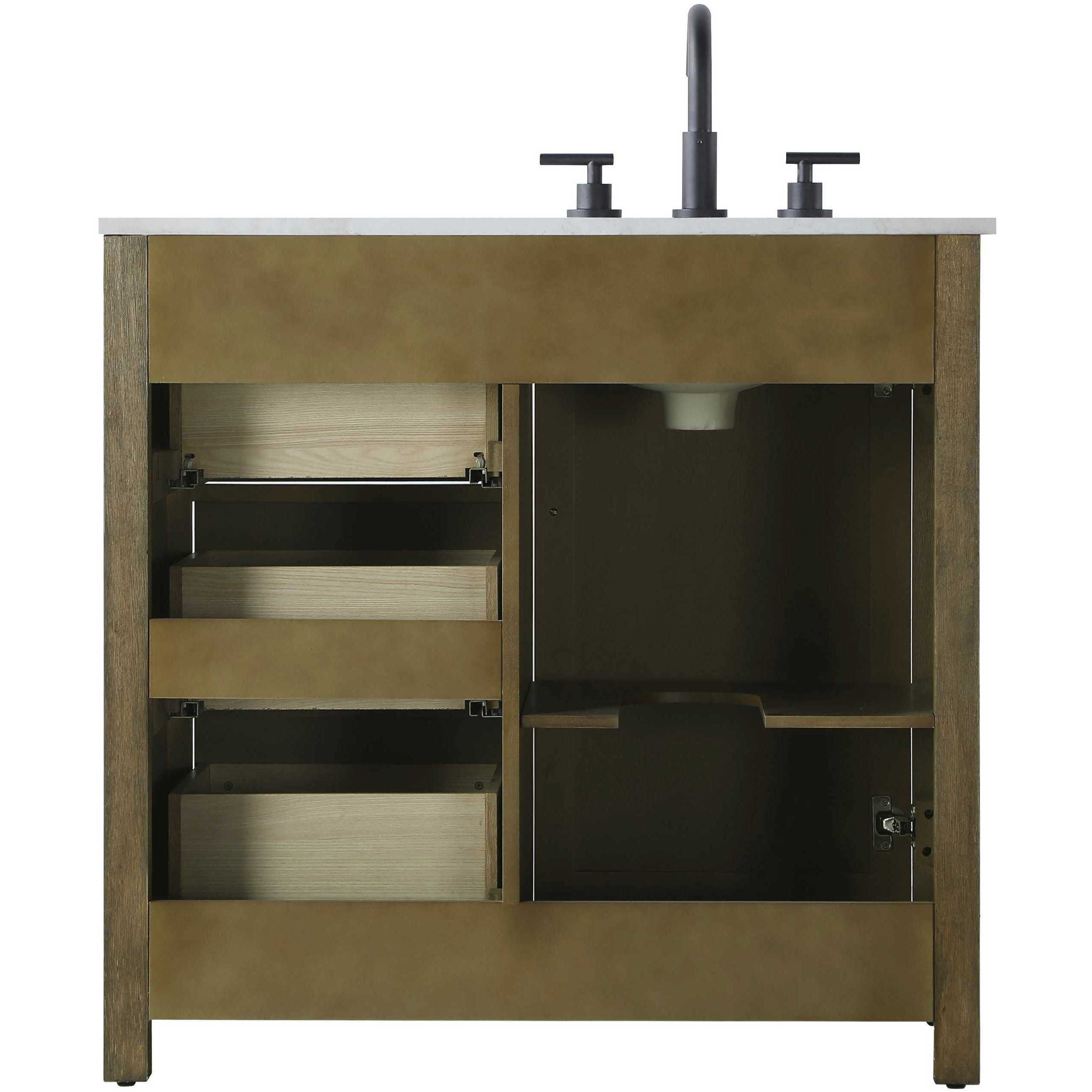 Alina 36 X 34 inch Hazel Oak Bathroom Vanity Cabinet