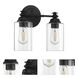 Neighborhood Dardyn 2 Light 13.38 inch Flat Black Vanity Light Wall Light in Clear Glass