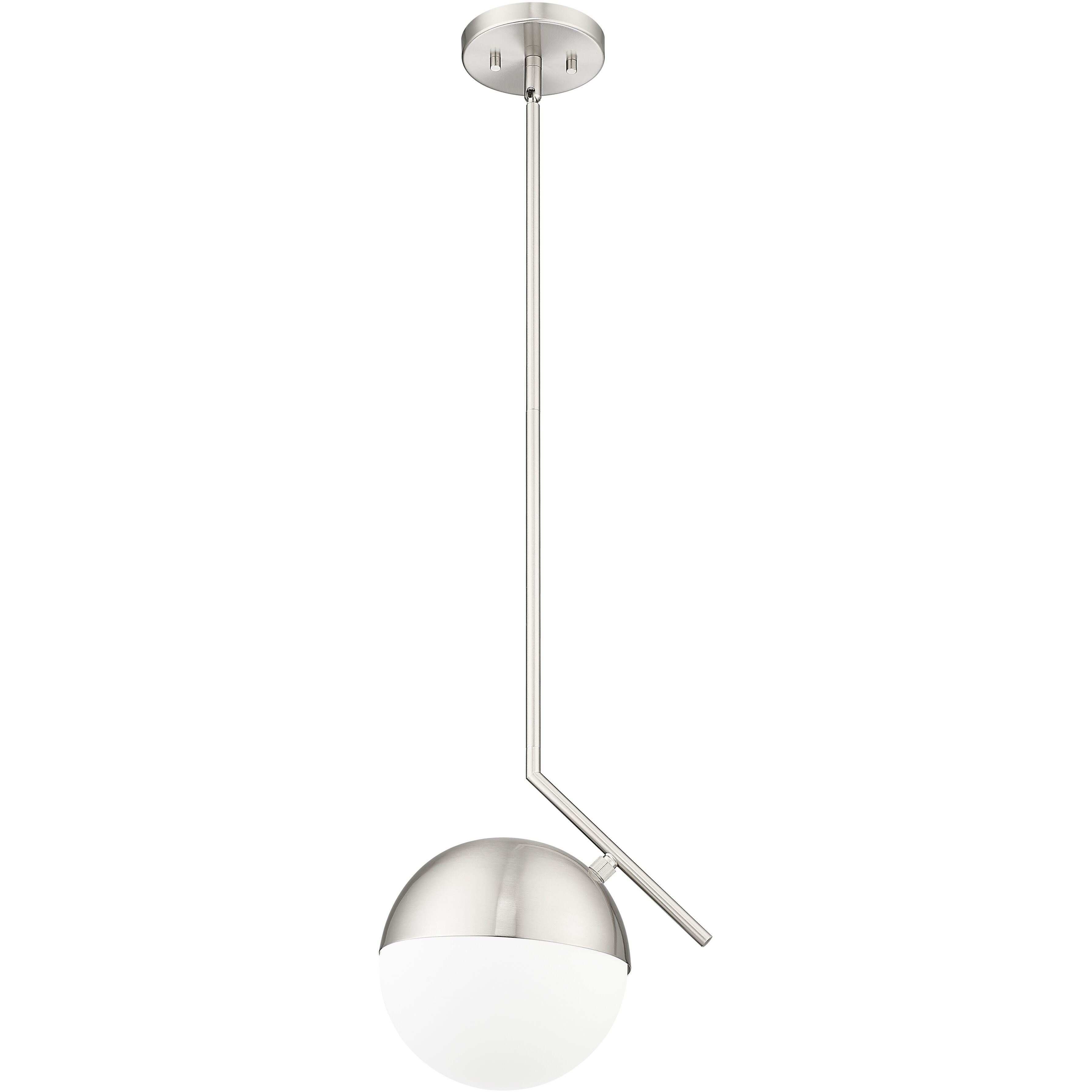 Realm Sphere 1 Light 10.75 inch Brushed Nickel Pendant Ceiling Light
