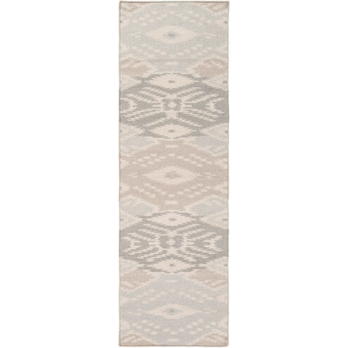 Wanderer 96 X 30 inch Neutral and Gray Runner, Wool