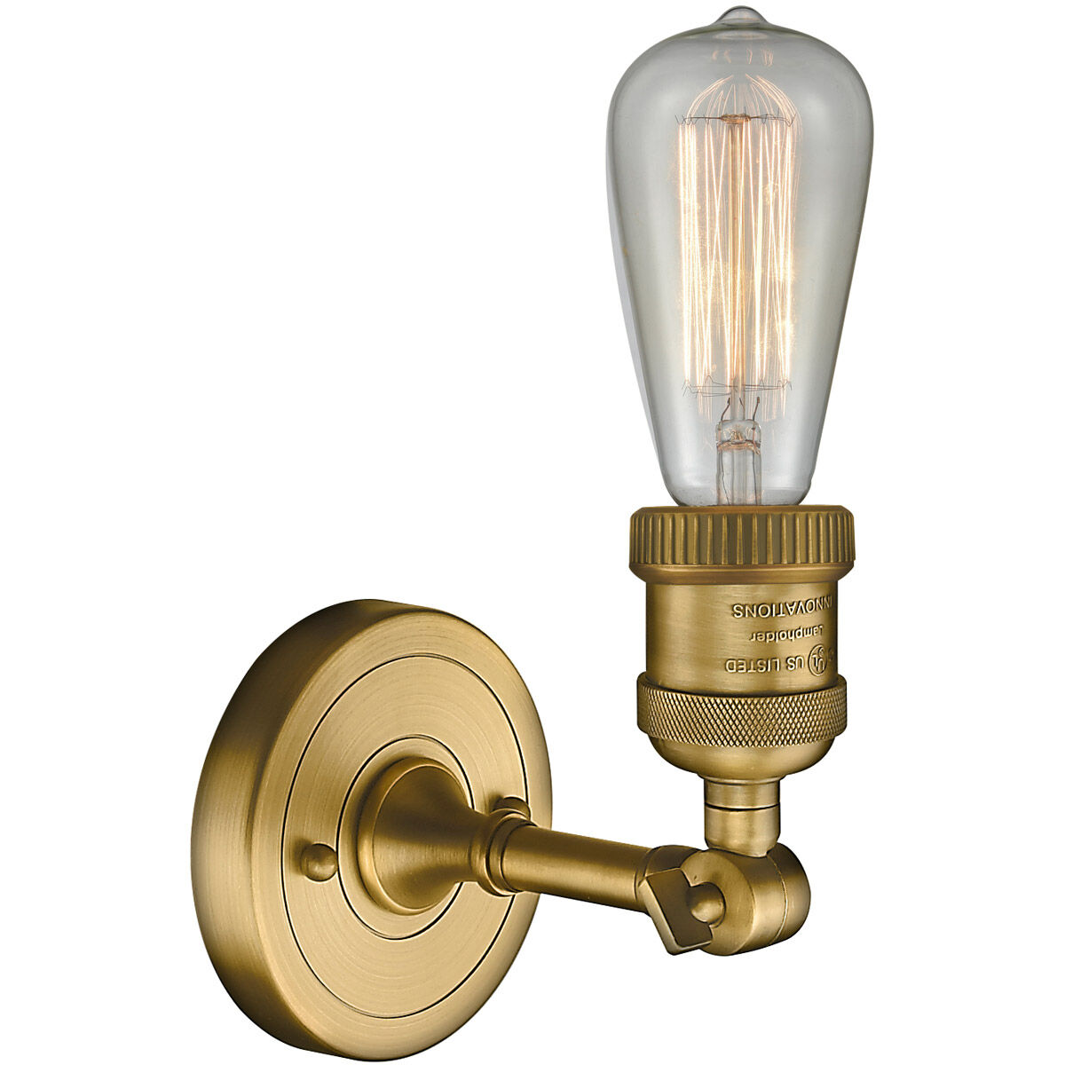 Franklin Restoration Bare Bulb 1 Light 5 inch Brushed Brass Sconce Wall Light