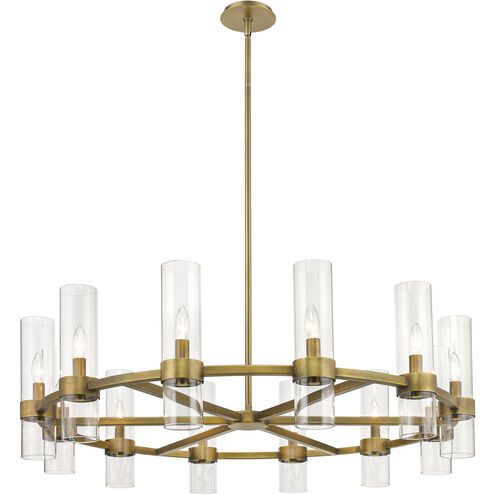 Datus 12 Light 43.5 inch Rubbed Brass Chandelier Ceiling Light