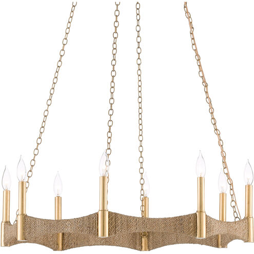 Mallorca 8 Light 32 inch Natural/Dark Contemporary Gold Leaf Chandelier Ceiling Light