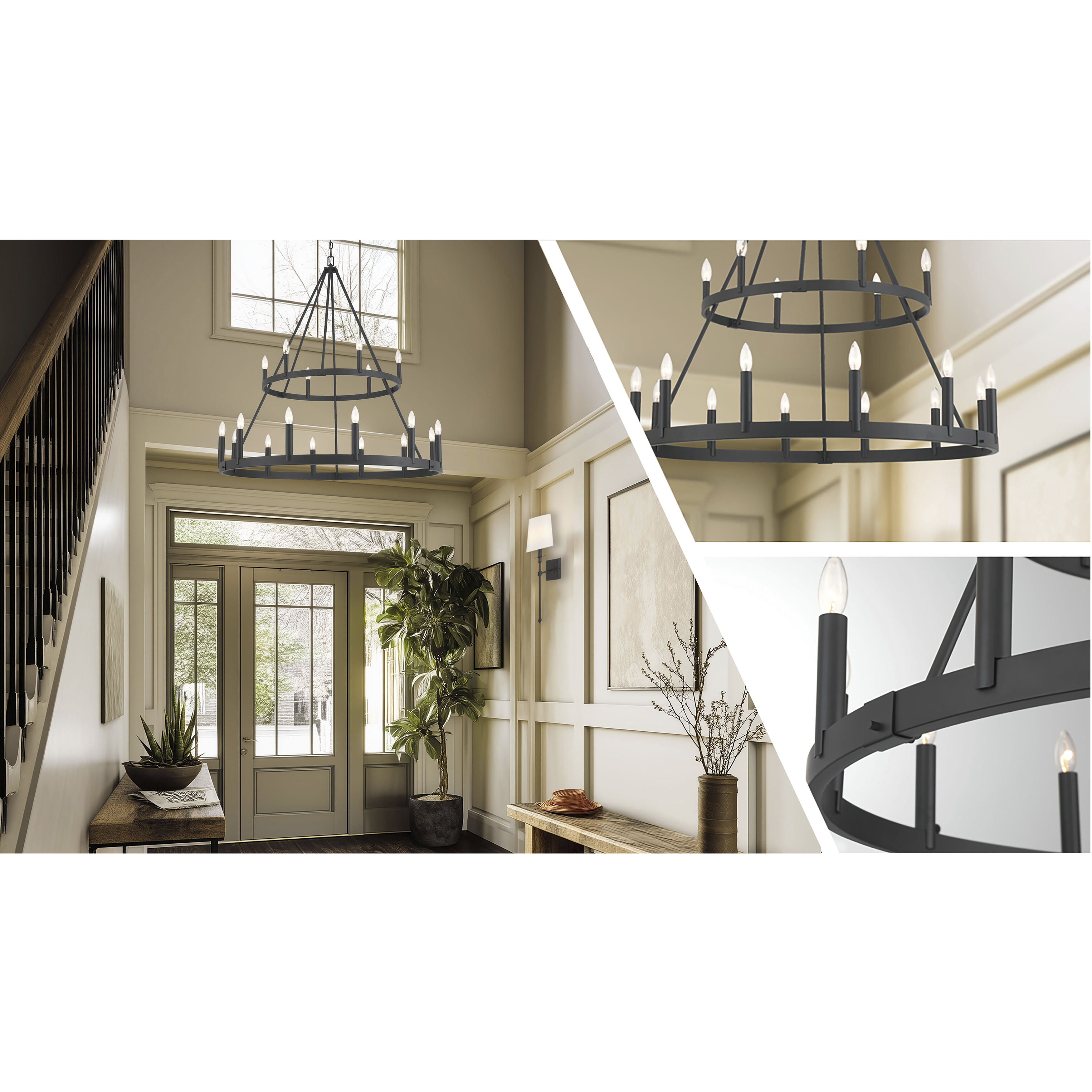 Dutton 18 Light 42.75 inch Coal Chandelier Ceiling Light