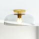 Alora Mood Sylvia 1 Light 12 inch Brushed Gold/Clear Glass Semi-Flush Mount Ceiling Light