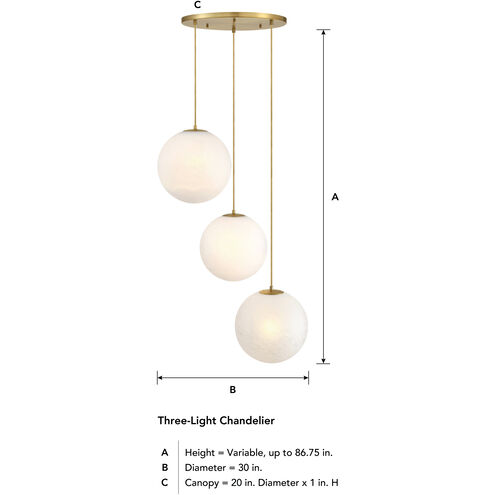 Pixie LED 30 inch Brushed Gold Chandelier Ceiling Light