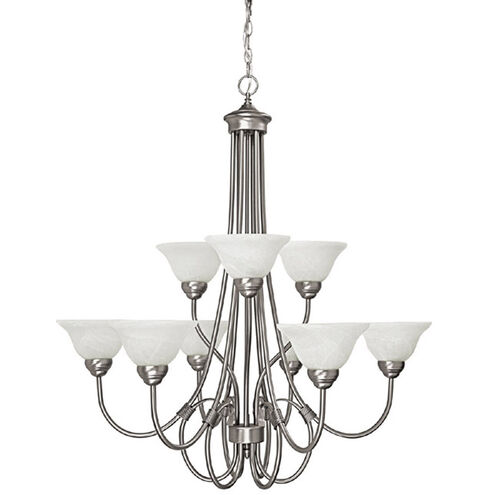 Hometown 9 Light 34 inch Matte Nickel Chandelier Ceiling Light