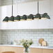 Atlas Linear Pendant Ceiling Light in Black and Pine Green
