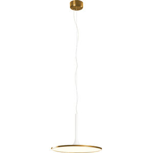 Piano 18 inch Brushed Gold / Matte White Pendant Ceiling Light