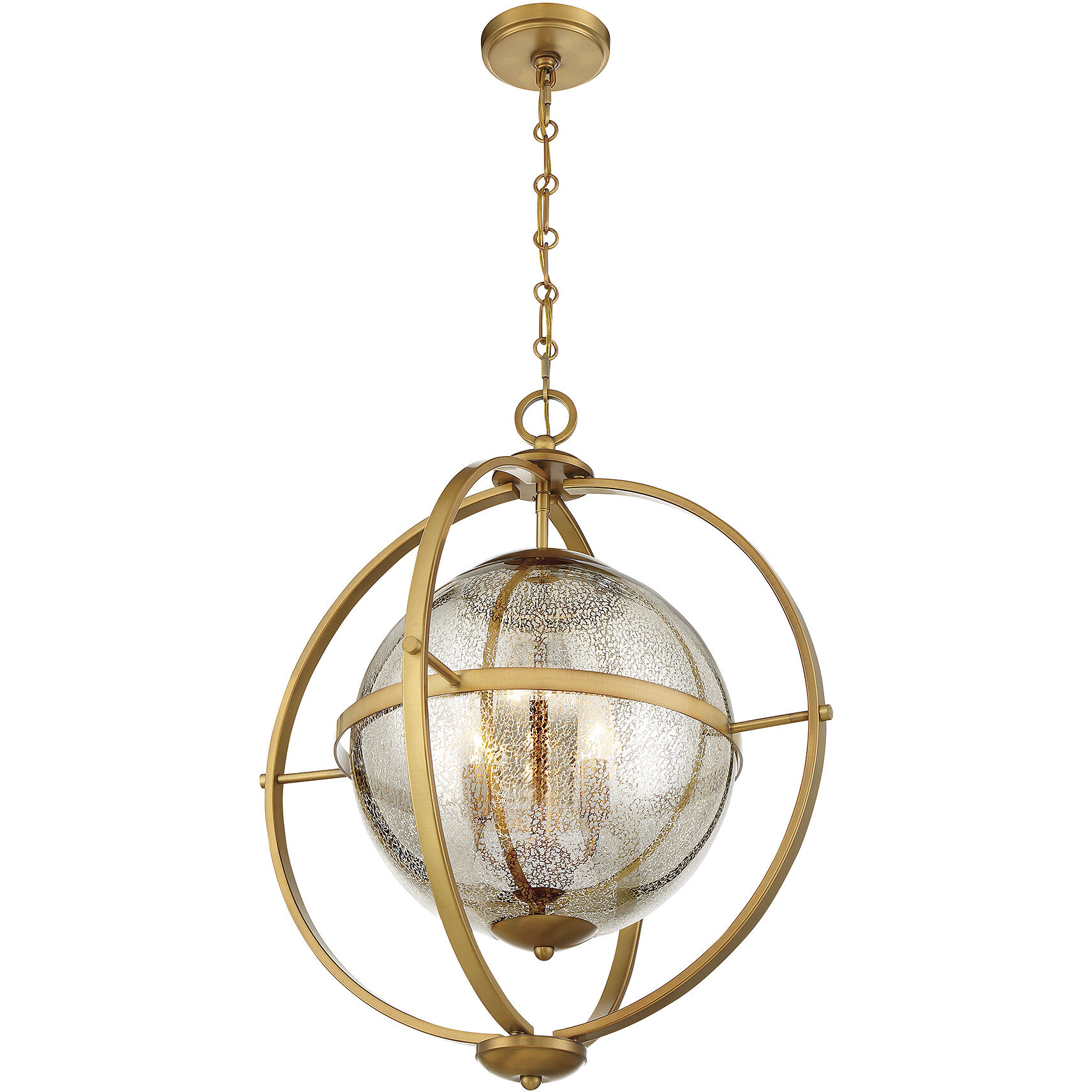 Pearl 3 Light 21 inch Warm Brass Pendant Ceiling Light