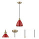 Edison Plymouth Dome 1 Light 8 inch Antique Brass Mini Pendant Ceiling Light