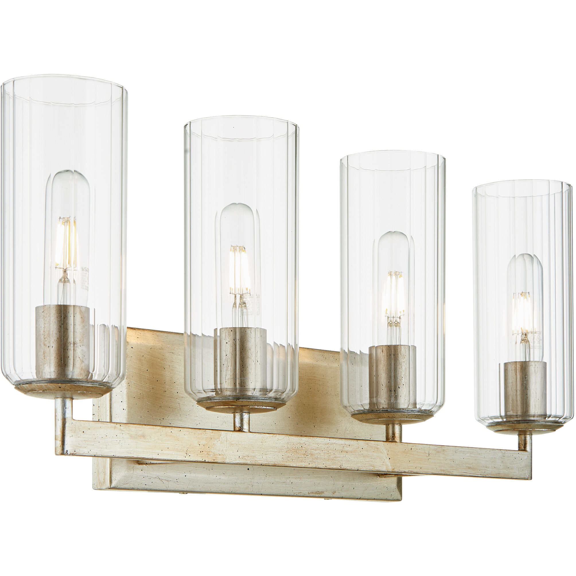 Merrick 4 Light 25 inch Aged Silver Leaf Vanity Light Wall Light