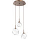 Gem LED 20.1 inch Burnished Bronze Chandelier Ceiling Light in 3000K LED, Clear, Round Multi-Port