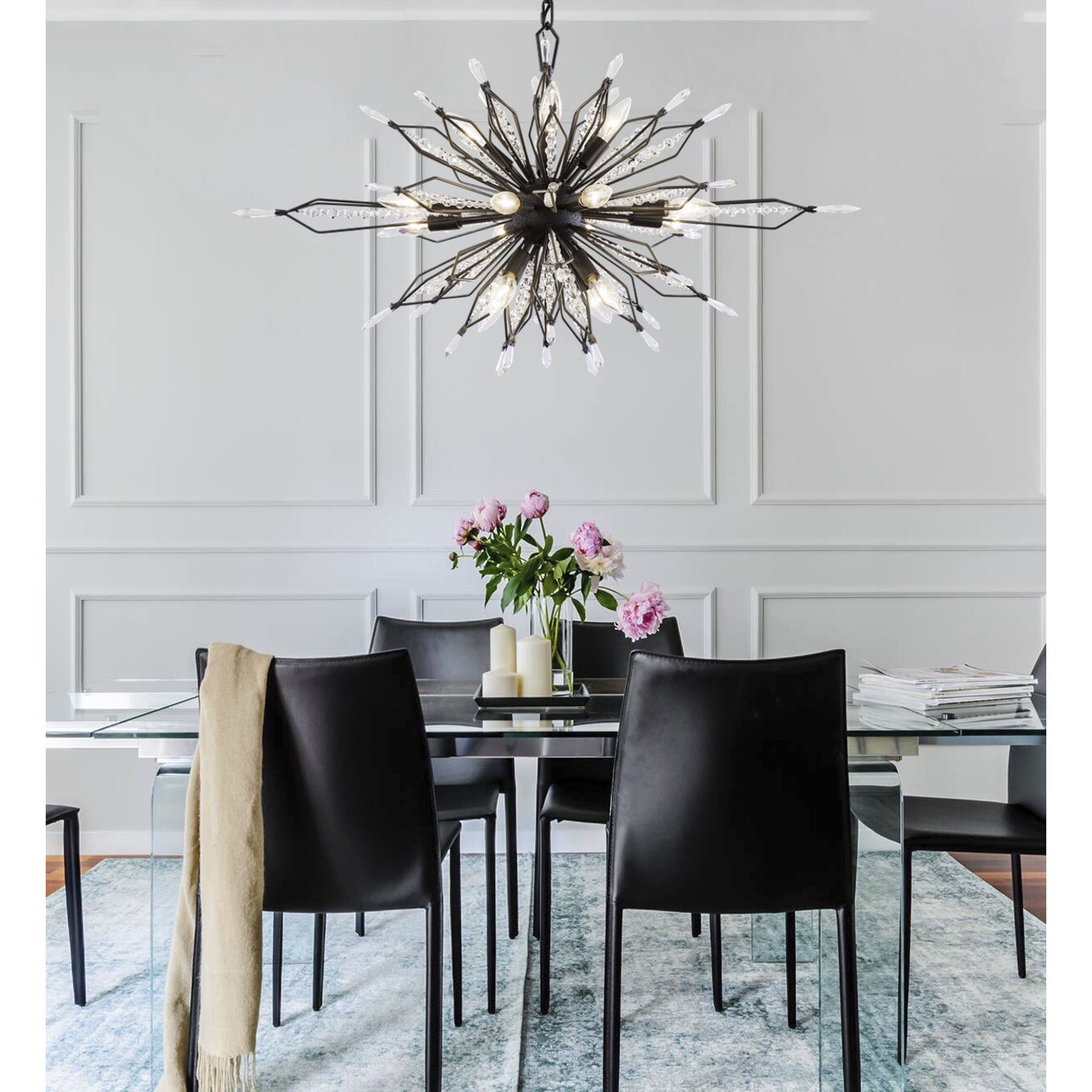 Orbital 20 Light 48 inch Carbon Pendant Ceiling Light