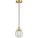 Edison Beacon 1 Light 6 inch Satin Gold Mini Pendant Ceiling Light