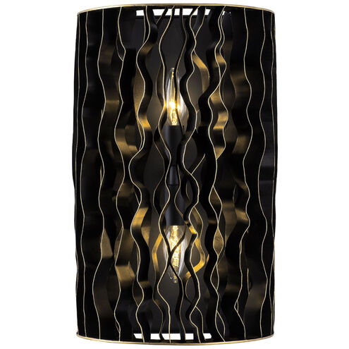 Estela 2 Light 10 inch Matte Black Sconce Wall Light, Smithsonian Collaboration