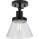 Hinton 1 Light 8 inch Matte Black Flush Mount Ceiling Light