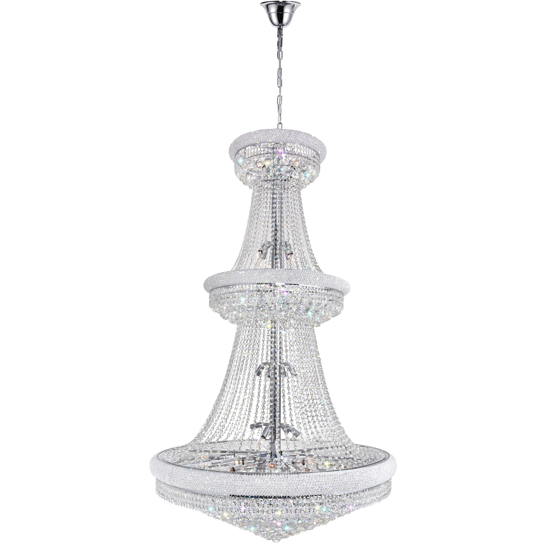 Empire 38 Light 42 inch Chrome Down Chandelier Ceiling Light