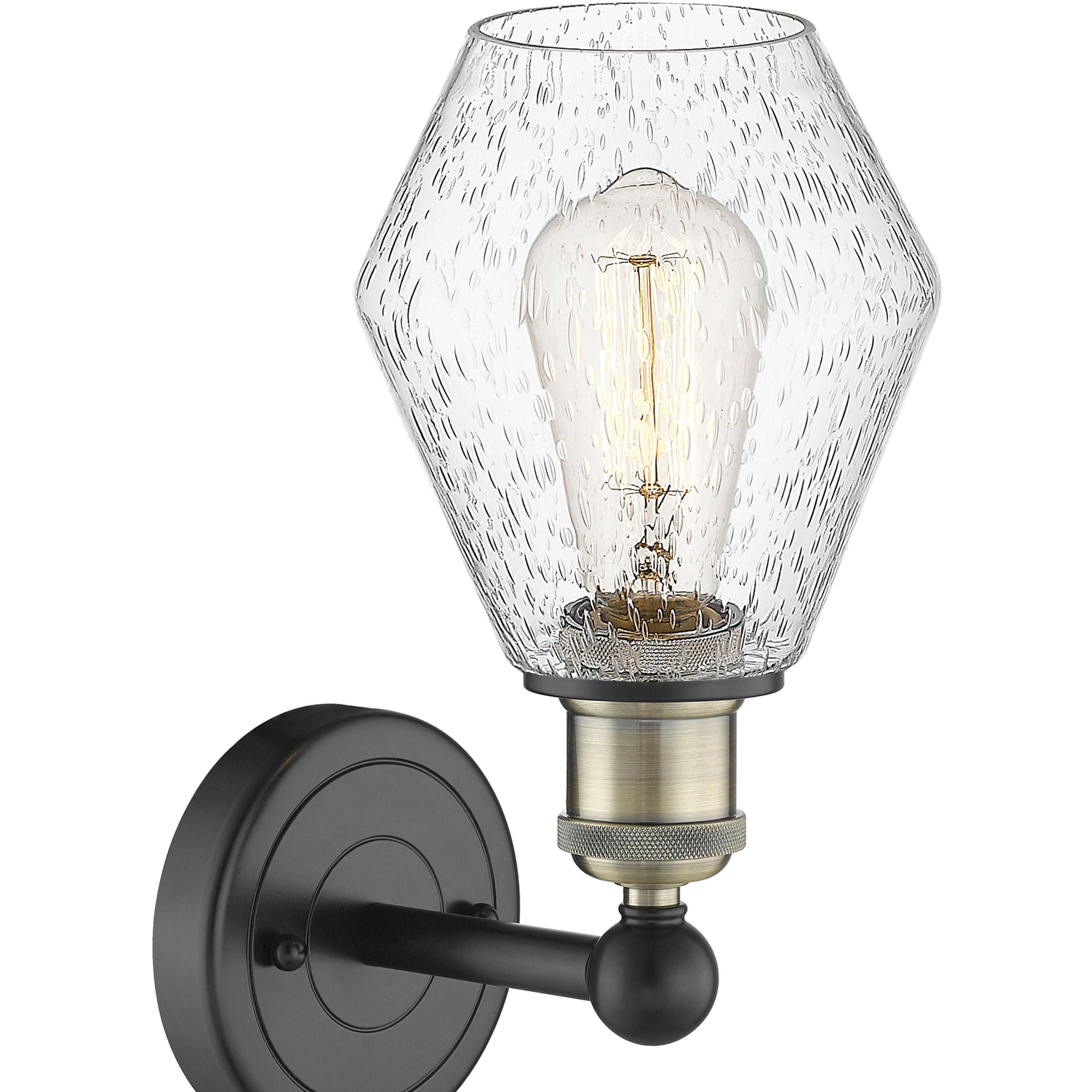 Cindyrella Sconce Wall Light in Black Antique Brass, Seedy