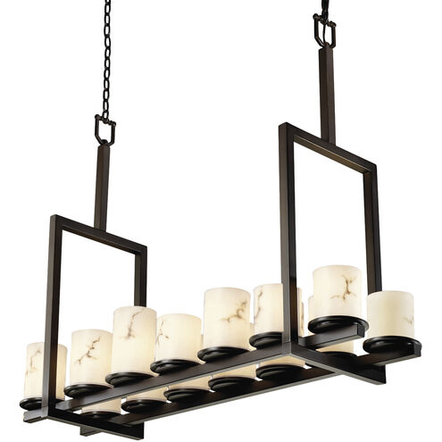 Lumenaria 14 Light 42 inch Dark Bronze Chandelier Ceiling Light in Cylinder with Flat Rim