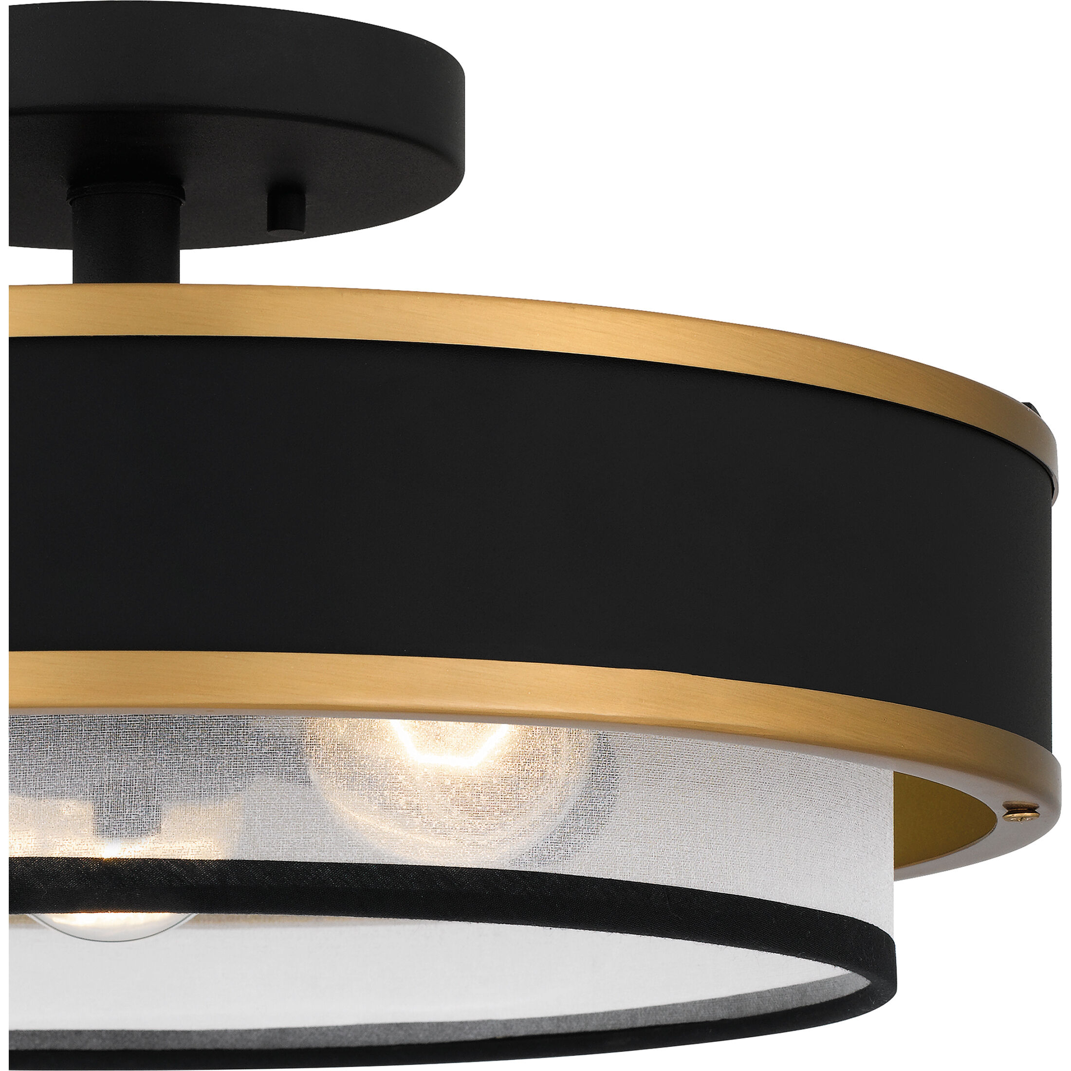 Lockwood 3 Light 15 inch Earth Black Semi-Flush Mount Ceiling Light