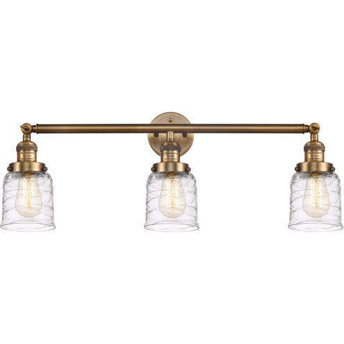 Franklin Restoration Bell 3 Light 30 inch Brushed Brass Bath Vanity Light Wall Light