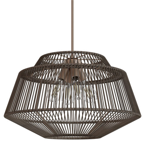 Brookhollow 4 Light 24.5 inch Sable Rattan Pendant Ceiling Light, Large