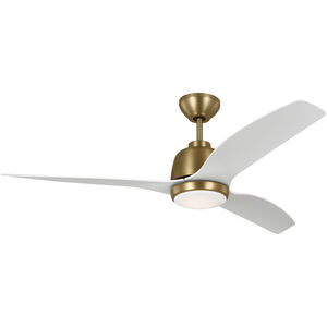 Avila 54 inch Satin Brass with Matte White Blades Indoor/Outdoor Ceiling Fan