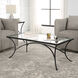 Alayna 48 X 18 inch Satin Black and Clear Glass Coffee Table