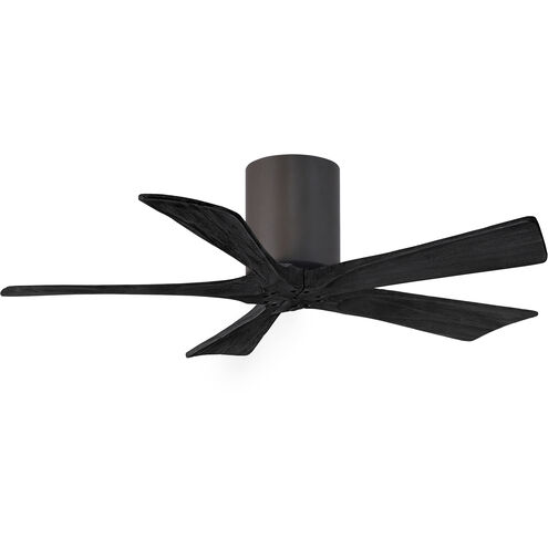 Atlas Irene-5H 42 inch Textured Bronze with Matte Black Blades Ceiling Fan, Flush Mounted