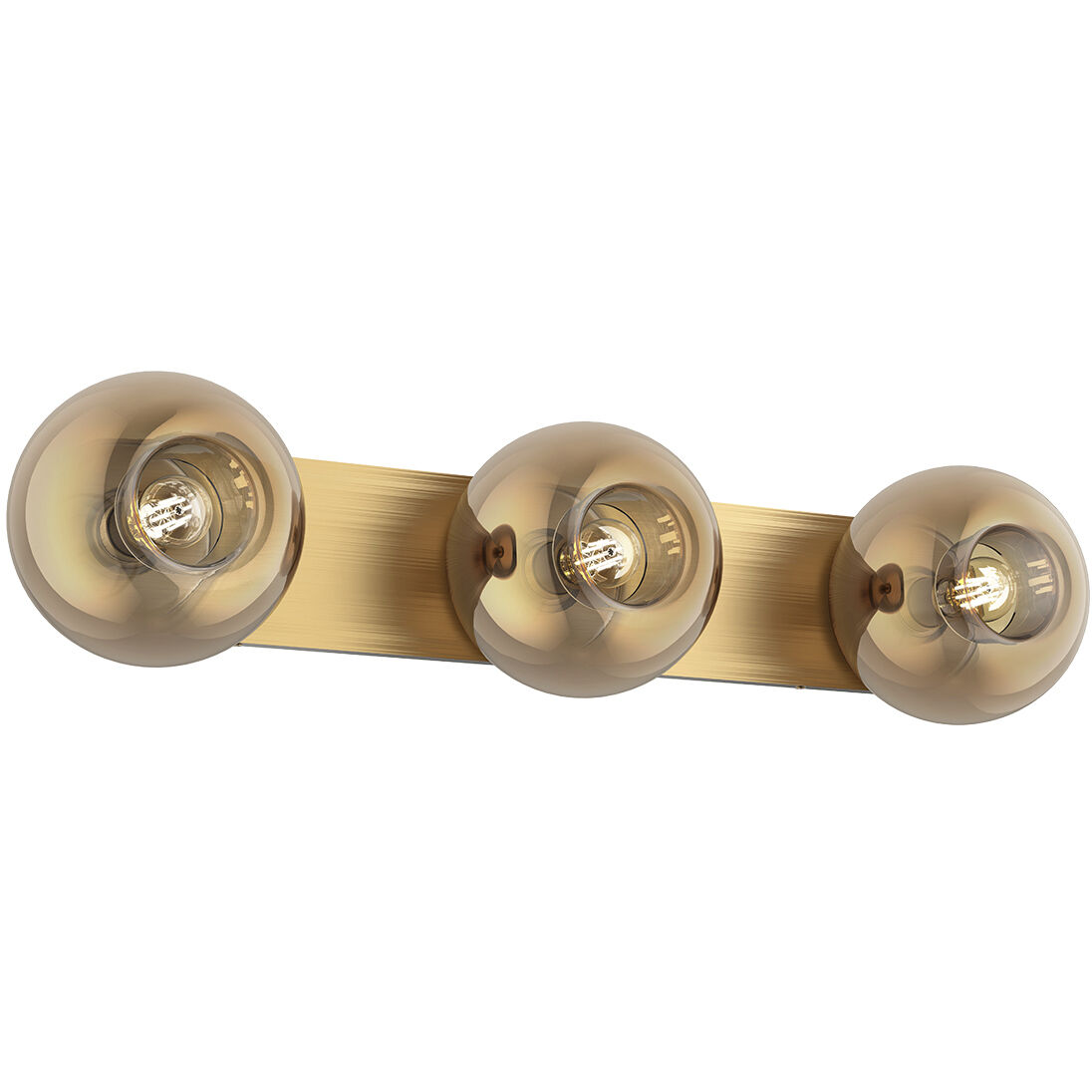 Samar Vanity Light Wall Light in Brushed Gold, Transition Copper Glass