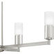 Cruz 6 Light 48 inch Brushed Nickel Linear Chandelier Ceiling Light, Large