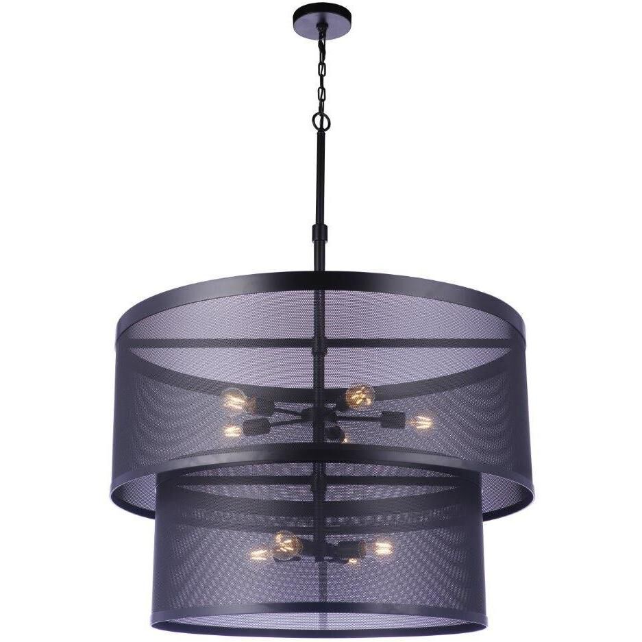 Mesh 9 Light 36 inch Flat Black Pendant Ceiling Light