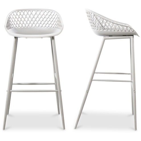 Piazza 37 inch White Outdoor Barstool