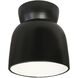 Radiance Collection - Hourglass 1 Light 7.5 inch Carbon Matte Black Flush-Mount Ceiling Light in Replaceable Bulb, Form+Finish+Function
