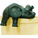 Sprawling Elephant 6.75 X 2.75 inch Aged Bronze with Green Bookends, Set of 2