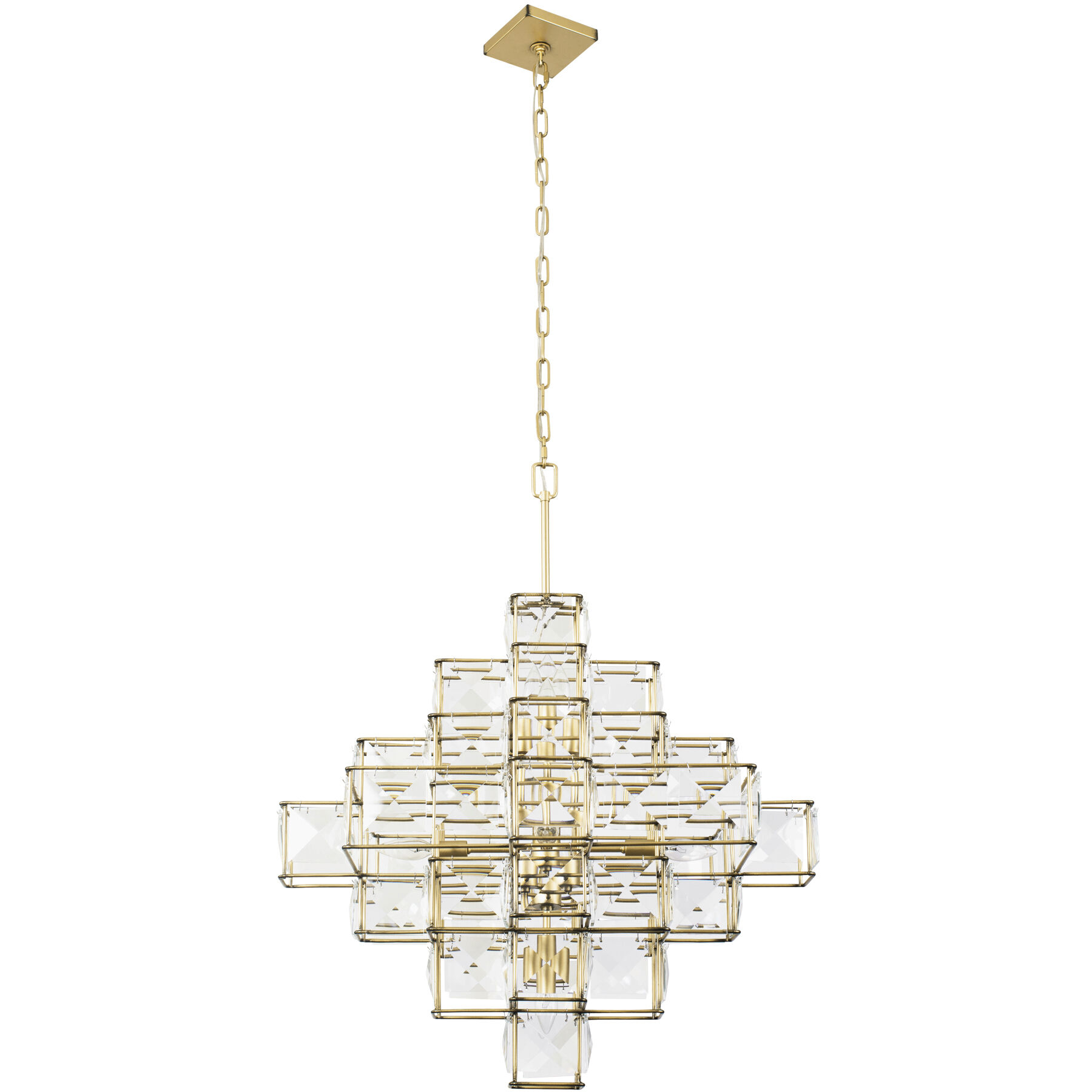 Cubic 6 Light 25.8 inch Calypso Gold Chandelier Ceiling Light