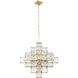 Cubic 6 Light 25.8 inch Calypso Gold Chandelier Ceiling Light