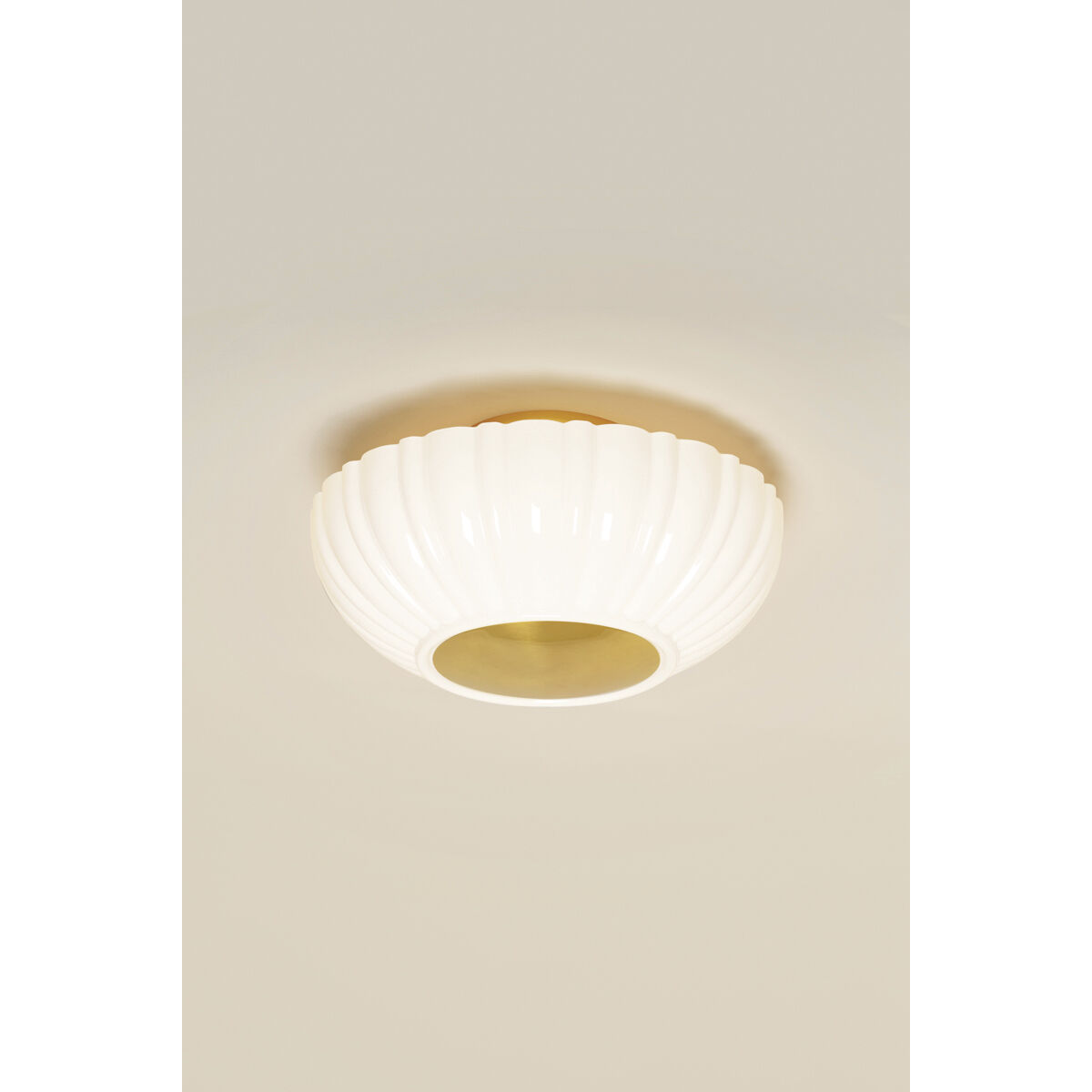 Anne 2 Light 15 inch Aged Brass Flush Mount Ceiling Light