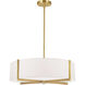 Preston 4 Light 20.75 inch Aged Brass with White Pendant Ceiling Light