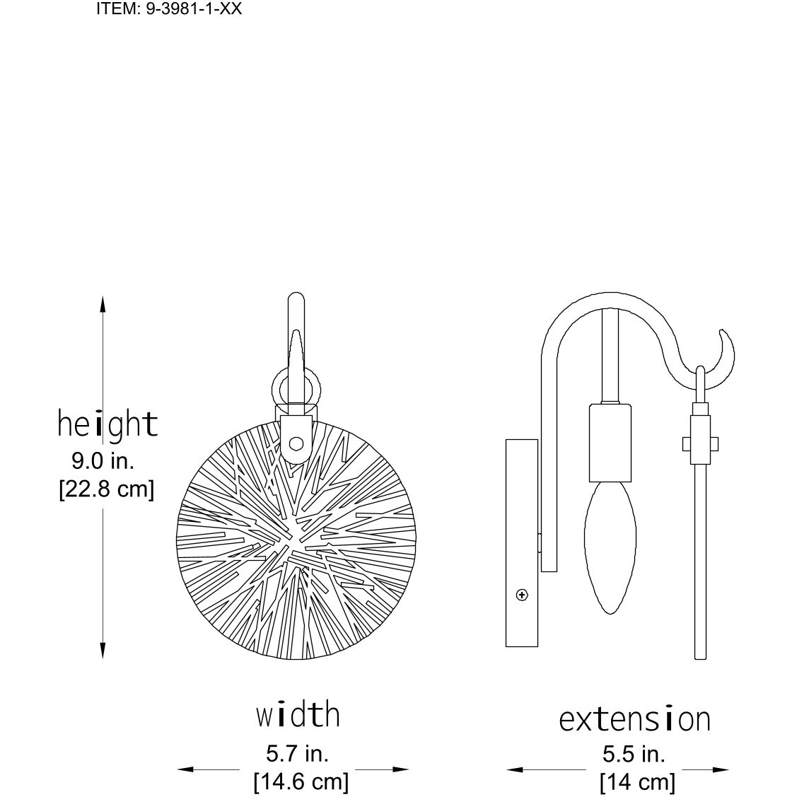 Addison 1 Light 5.75 inch Black Bathroom Vanity Light Wall Light