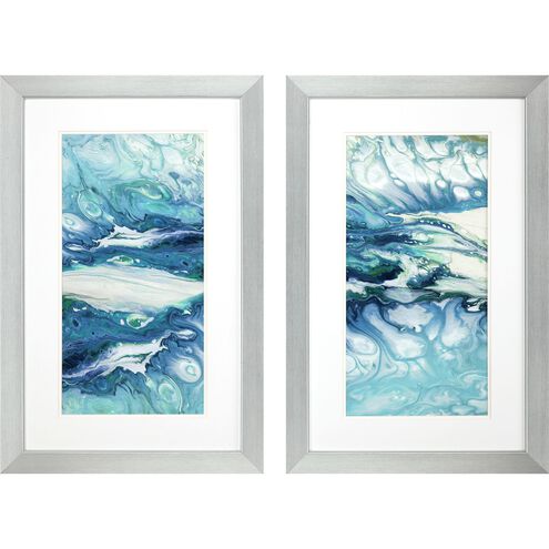 Abstract Collection Contemporary Style In Chrome-Silver Framed Art