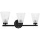 Vienna 3 Light 21 inch Matte Black Vanity/Bath Bar Wall Light