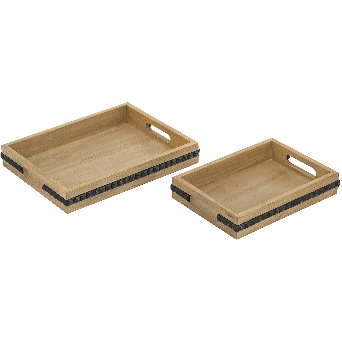 Anita Brown/Black Accent Trays, Set of 2