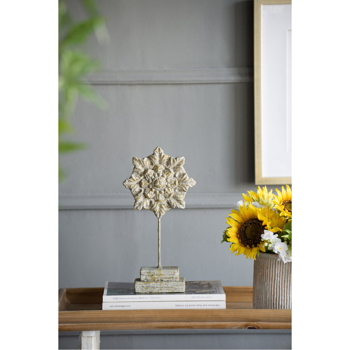 Cornelius Aged White Decor Accent