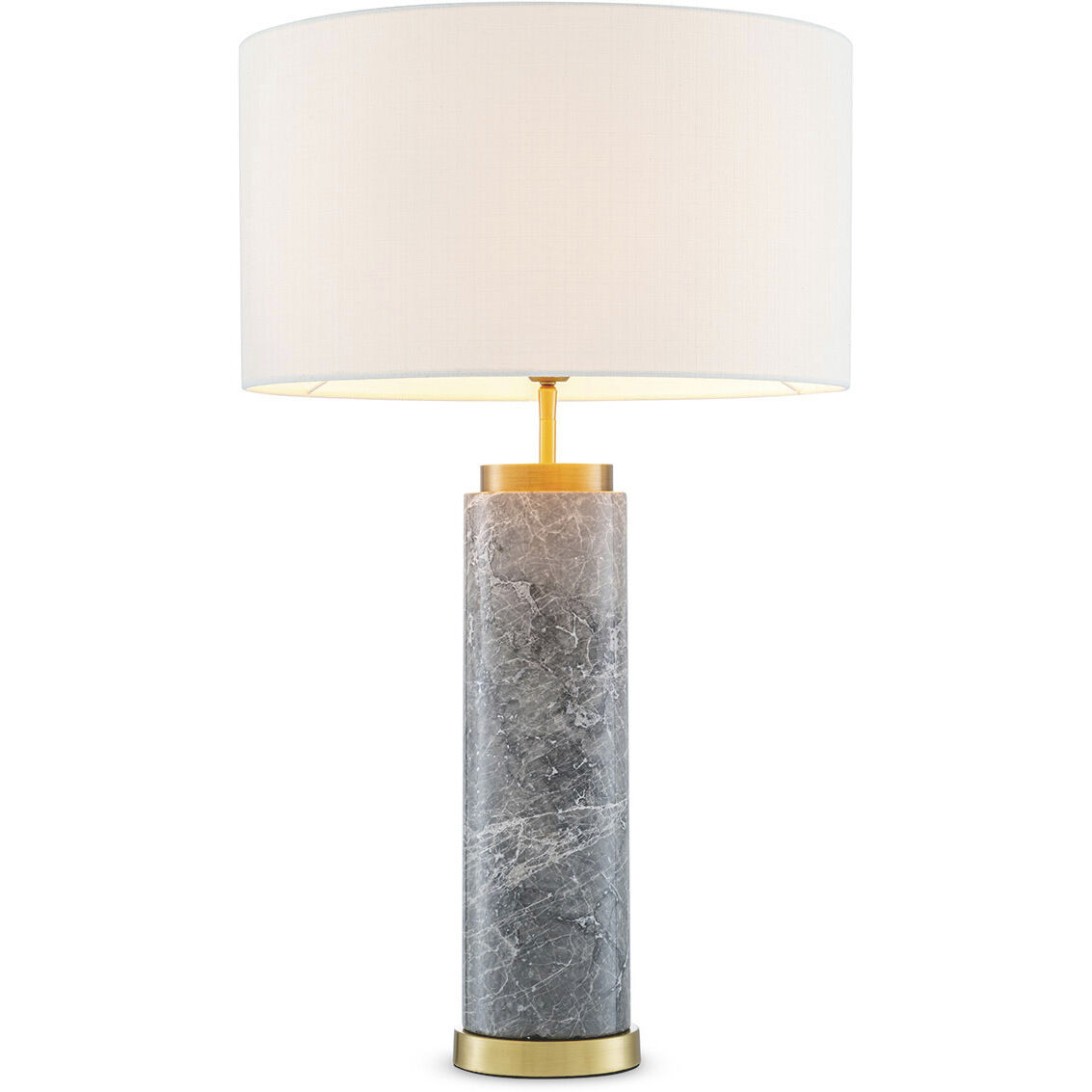 Lxry 29.53 inch 40 watt Grey Marble with Antique Brass Table Lamp Portable Light