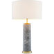 Lxry 29.53 inch 40 watt Grey Marble with Antique Brass Table Lamp Portable Light