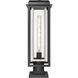 Mansfield 1 Light 20.38 inch Matte Black with Silver Outdoor Post Lantern in Clear Glass